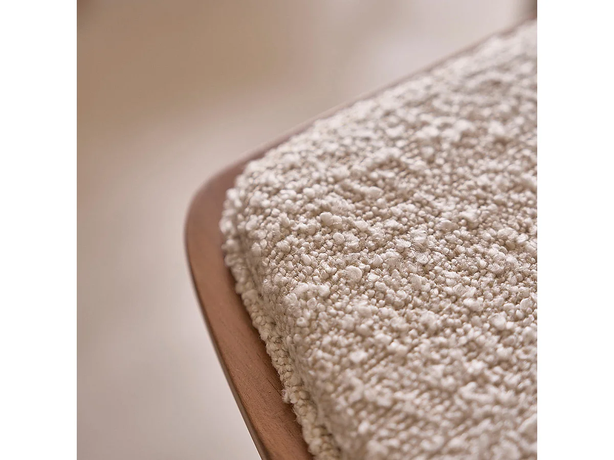 Lot de 2 tabourets en teck massif assise bouclette 65 cm