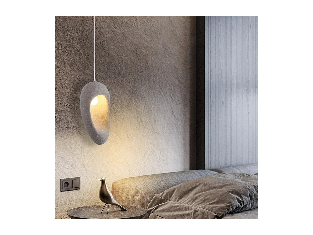 Lustre suspendu en résine de style wabi-sabi, adapté aux chambres à coucher, aux îles de cuisine et aux salons, vert ,d19 cm x h40 cm