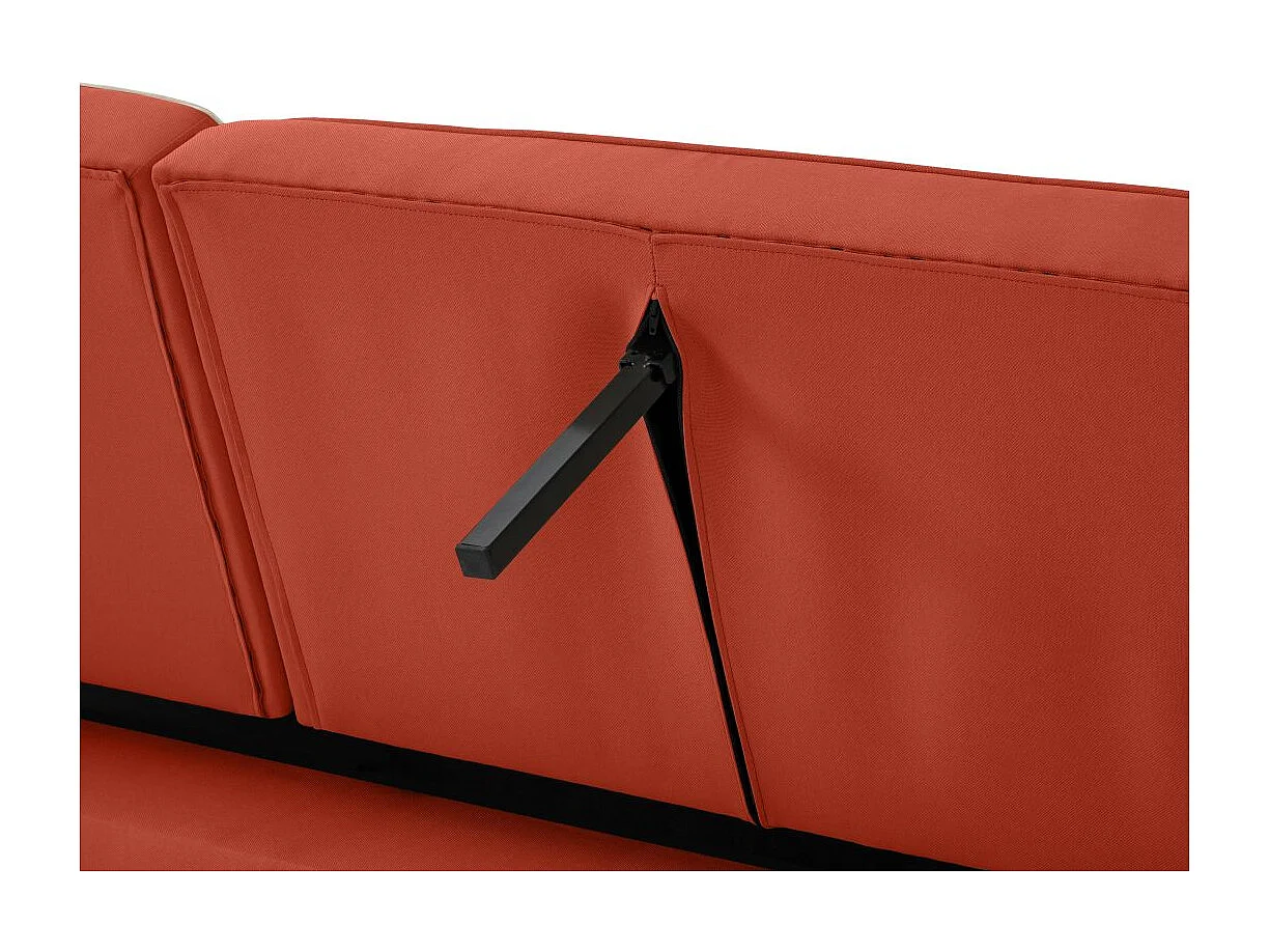 Canapé droit scandinave Elga convertible 3 places en tissu - Rouille - L205 x P85 x H87cm - Loungitude