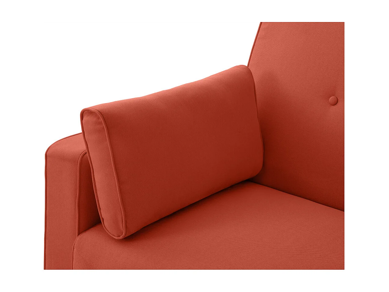 Canapé droit scandinave Elga convertible 3 places en tissu - Rouille - L205 x P85 x H87cm - Loungitude