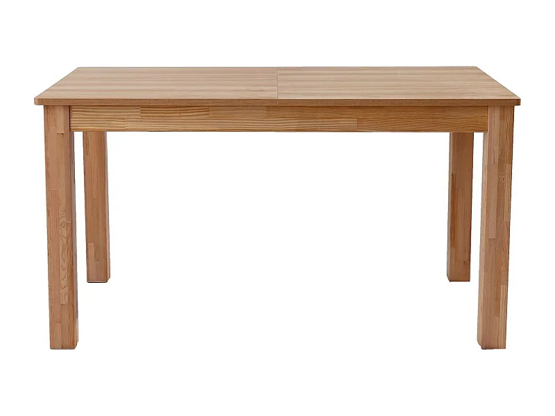 Table à manger extensible effet bois 6/8 personnes, piètement bois 140/180 cm - Lexi