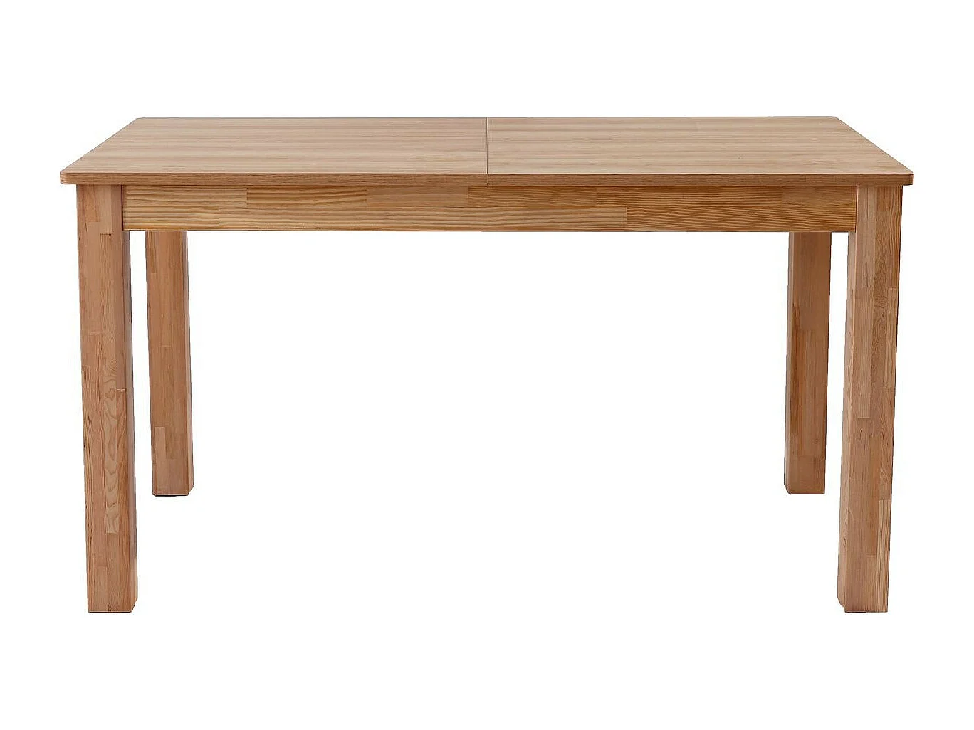 Table à manger extensible effet bois 6/8 personnes, piètement bois 140/180 cm - Lexi