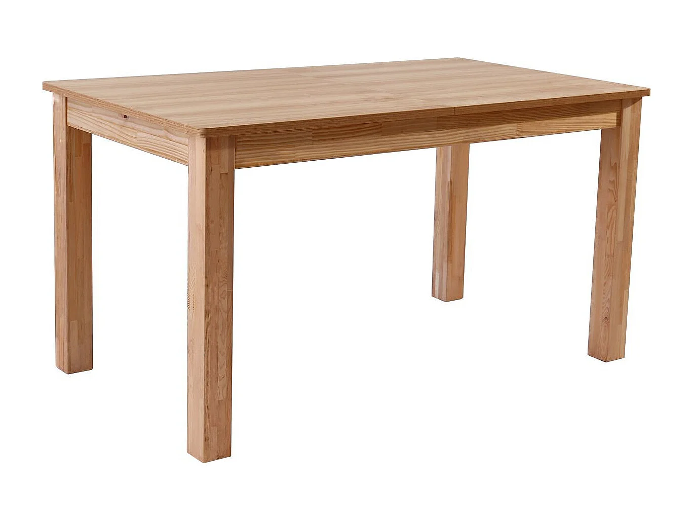 Table à manger extensible effet bois 6/8 personnes, piètement bois 140/180 cm - Lexi