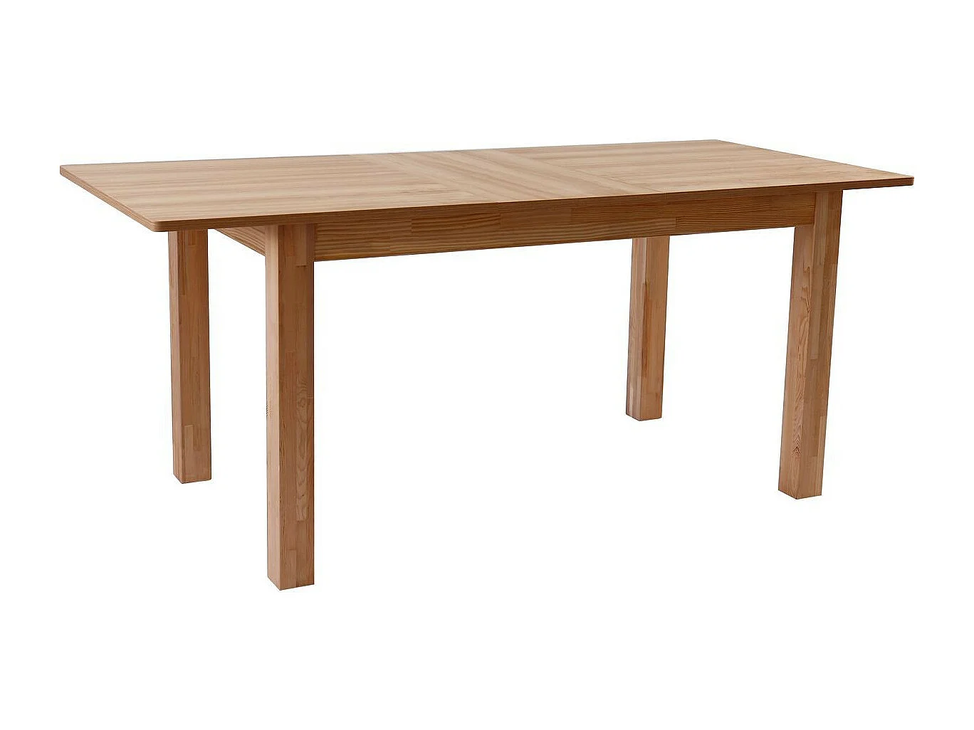 Table à manger extensible effet bois 6/8 personnes, piètement bois 140/180 cm - Lexi
