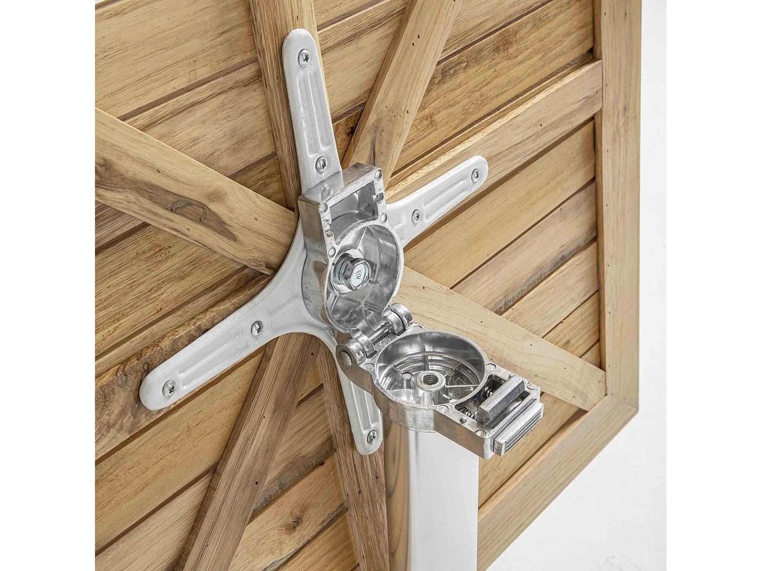 Table de jardin pliante et 2 chaises en aluminium et bois