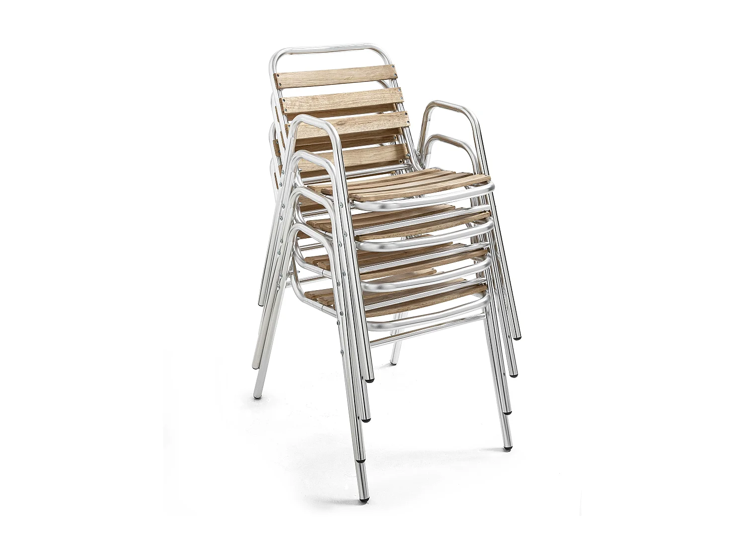 Table de jardin pliante et 2 chaises en aluminium et bois