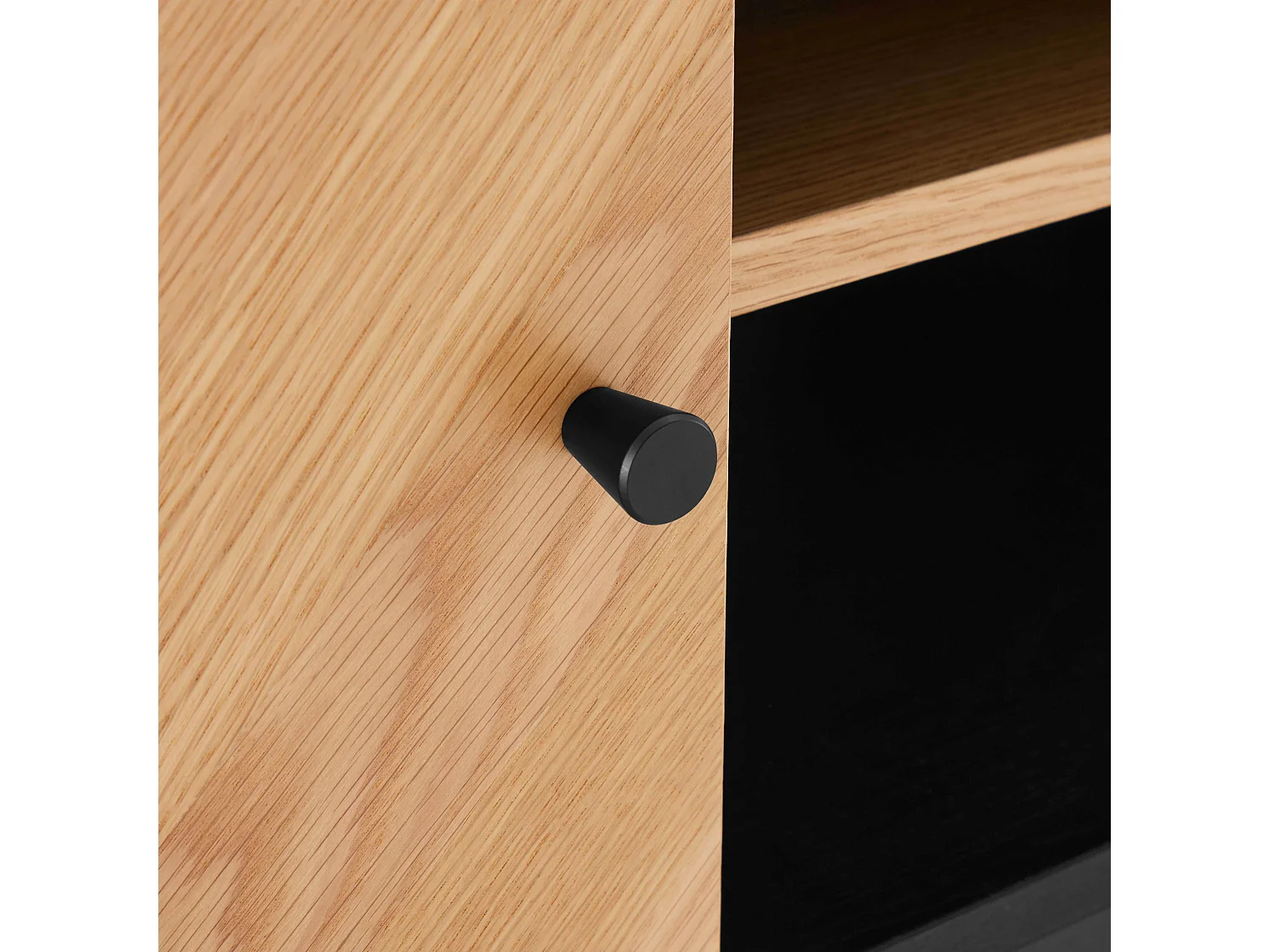 Meuble TV en panneaux de particules plaqué chêne mélaminé 160 cm