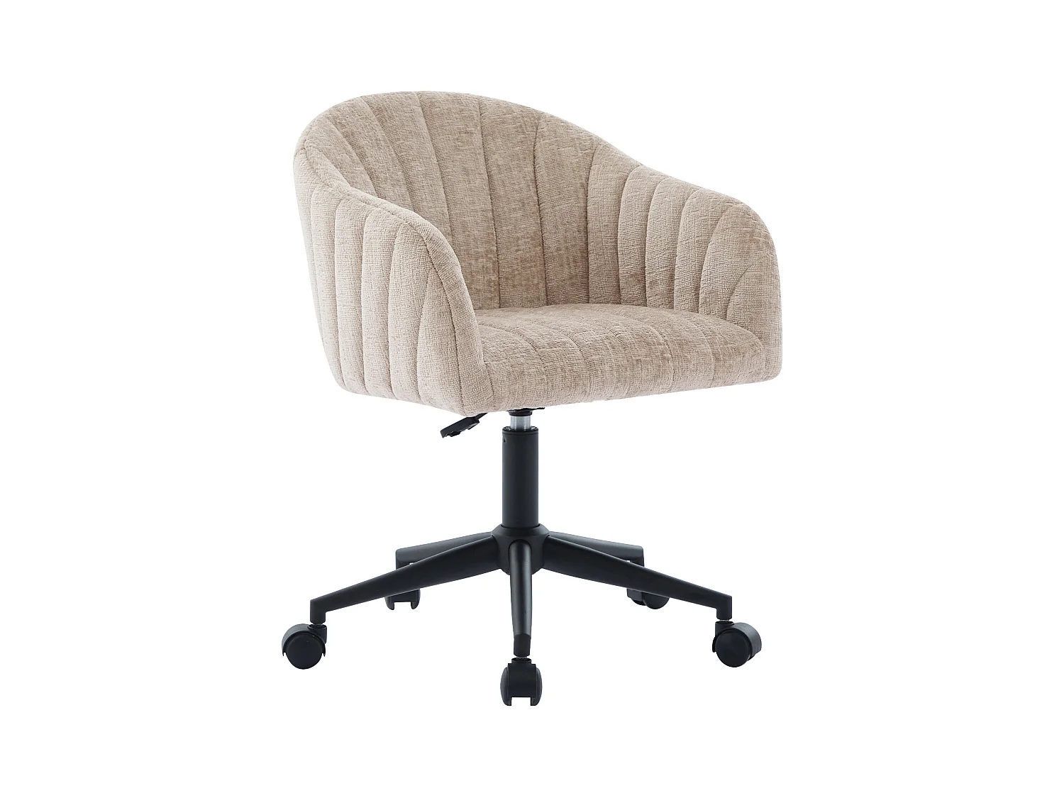 Chaise de bureau - Tissu - Beige - Hauteur réglable - TOSILI