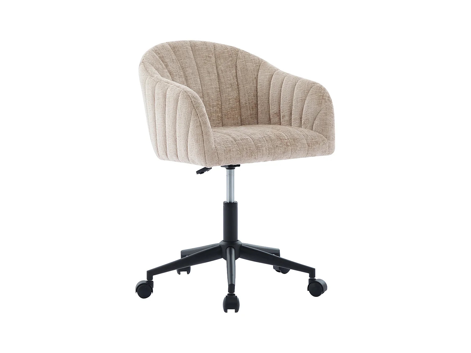 Chaise de bureau - Tissu - Beige - Hauteur réglable - TOSILI