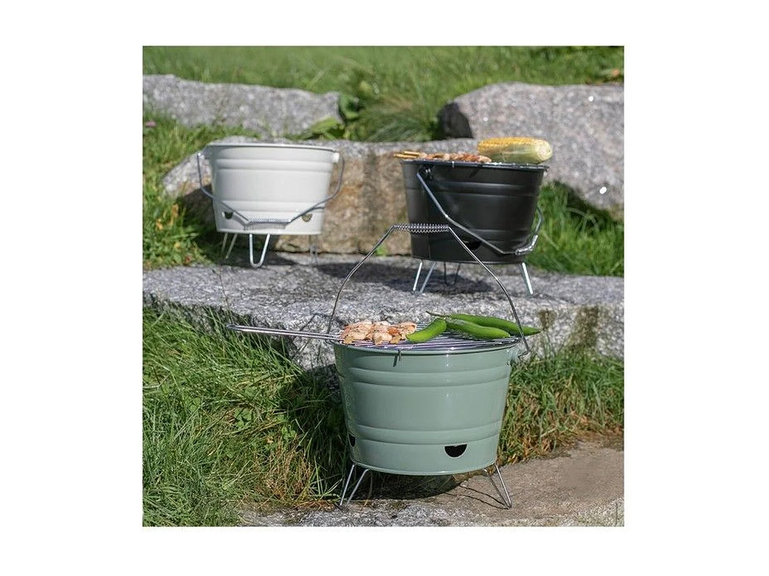 Livoo Barbecue à charbon 27cm vert - DOC327V