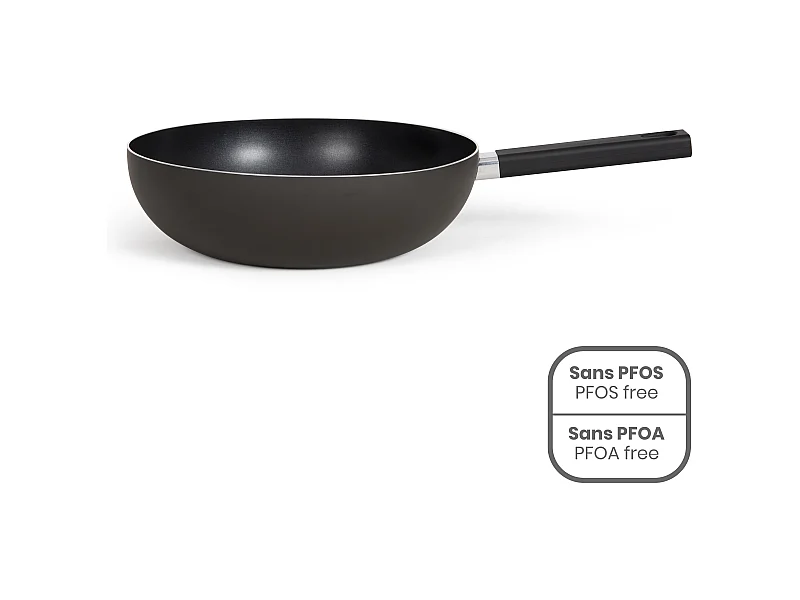 Livoo Poêle wok en aluminium 32cm noir - MEP156N