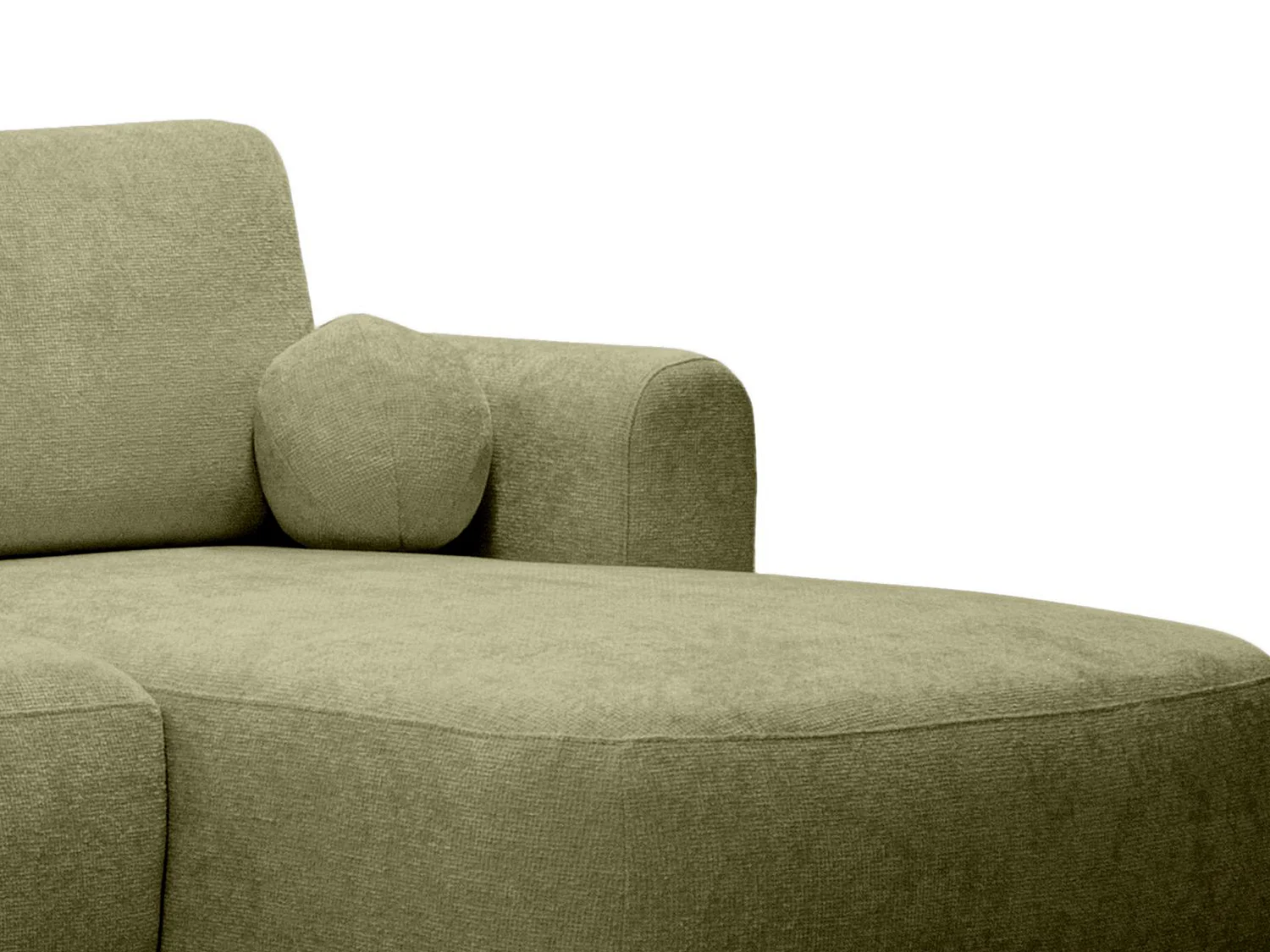 Ecksofa mit Schlaffunktion - Ecke rechts - Chenille-Stoff - Khaki - BROCARO von Maison Céphy