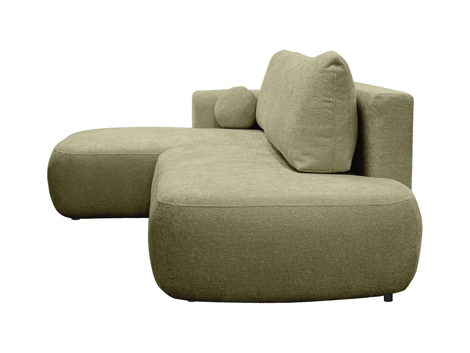 Ecksofa mit Schlaffunktion - Ecke links - Chenille-Stoff - Khaki - BROCARO von Maison Céphy