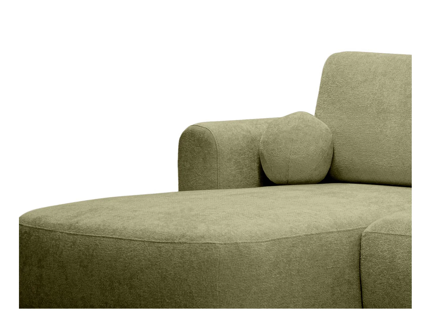 Ecksofa mit Schlaffunktion - Ecke links - Chenille-Stoff - Khaki - BROCARO von Maison Céphy