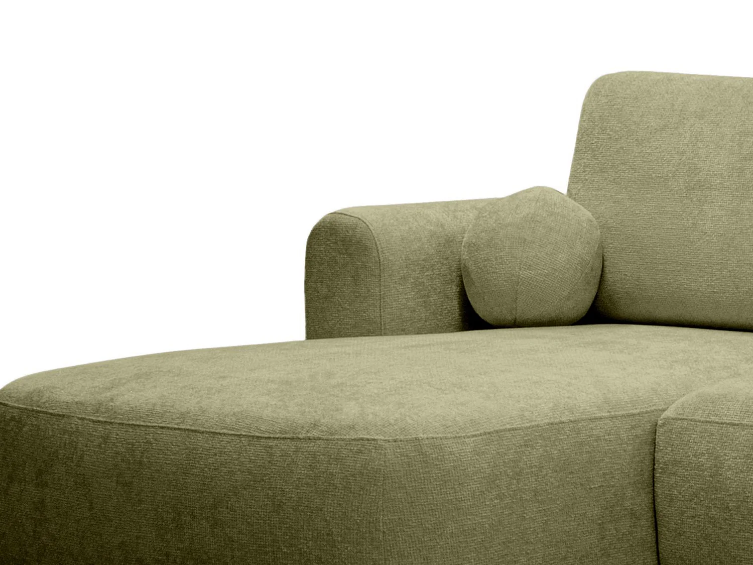 Hörnbäddsoffa vänsterställd khaki chenilletyg BROCARO från Maison Céphy