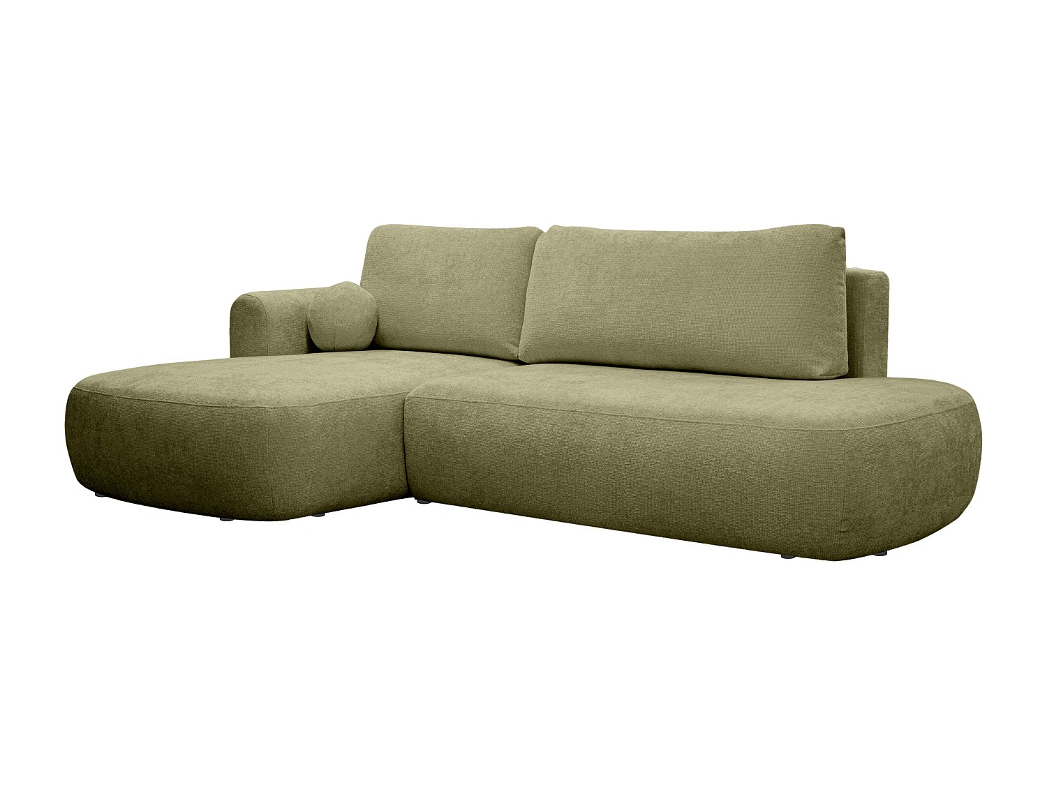 Ecksofa mit Schlaffunktion - Ecke links - Chenille-Stoff - Khaki - BROCARO günstig online kaufen