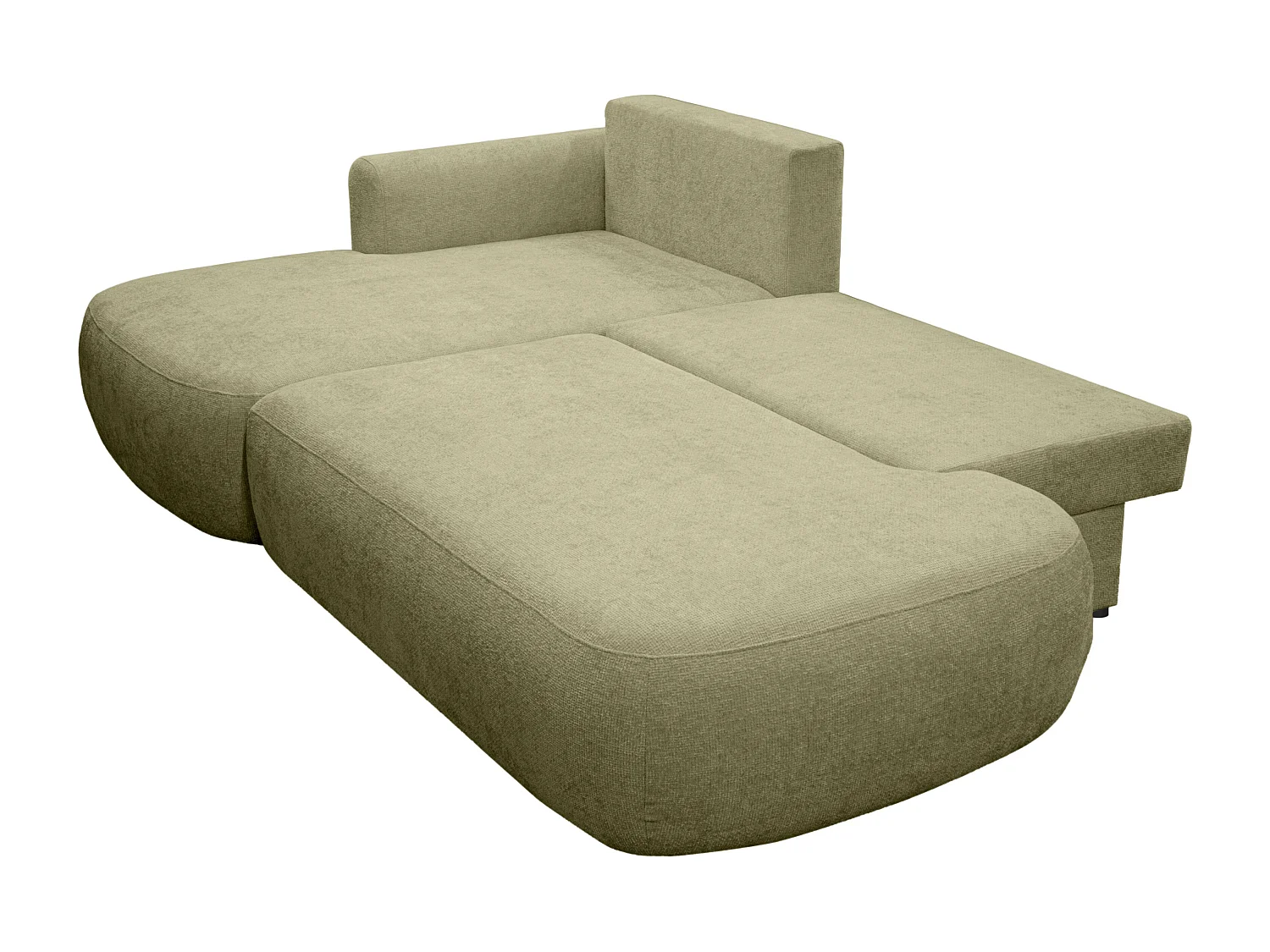 Hörnbäddsoffa vänsterställd khaki chenilletyg BROCARO från Maison Céphy