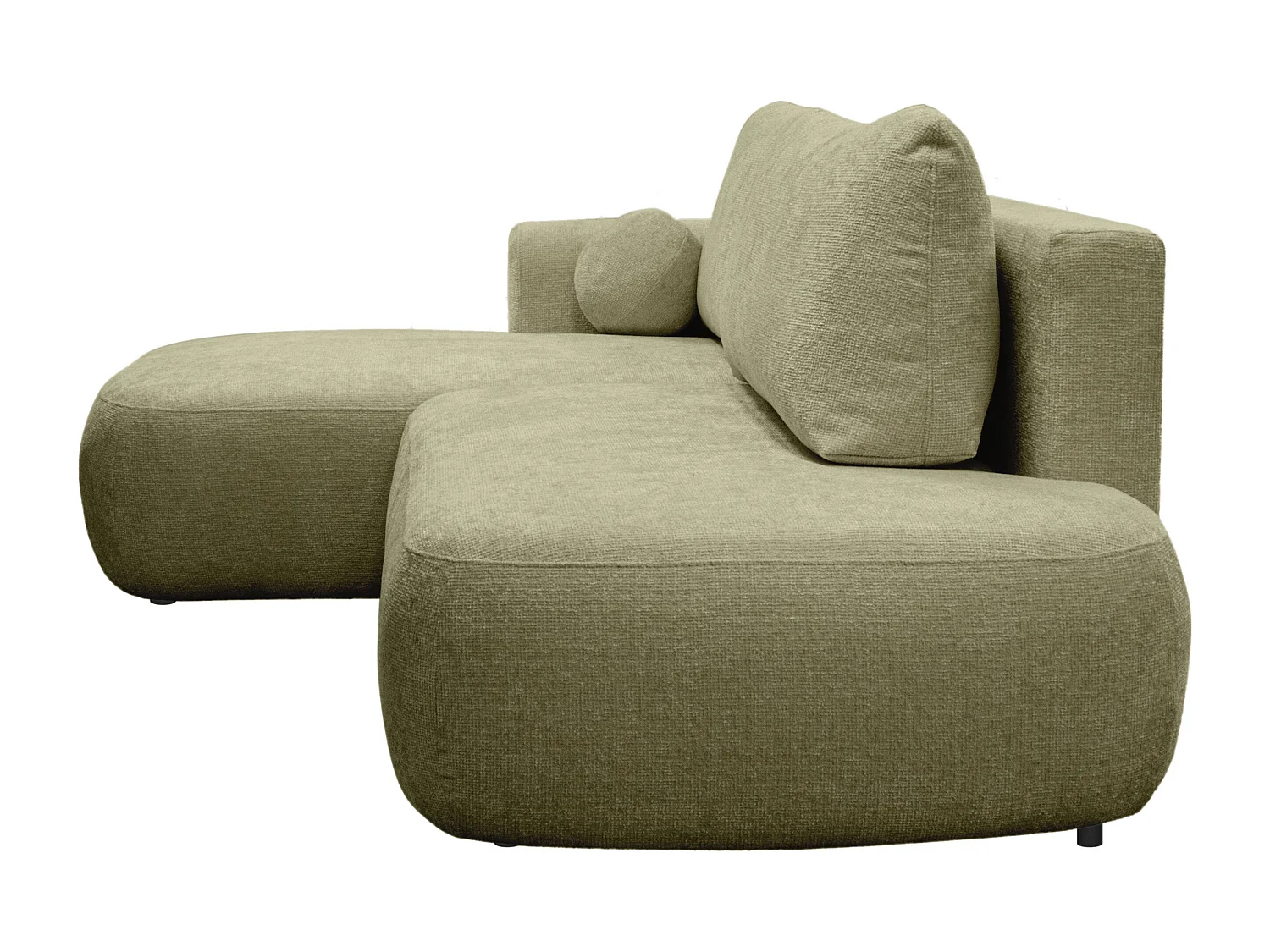 Hörnbäddsoffa vänsterställd khaki chenilletyg BROCARO från Maison Céphy