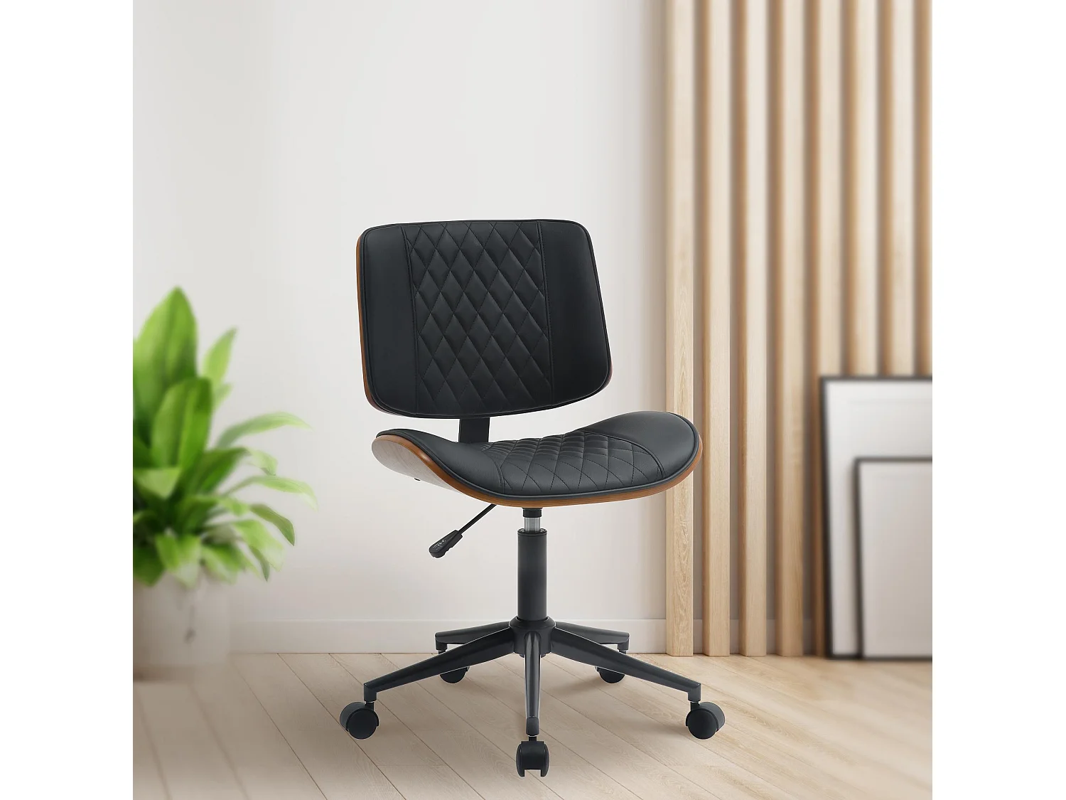 Chaise de bureau - Bois - Noyer / Noir - Plover