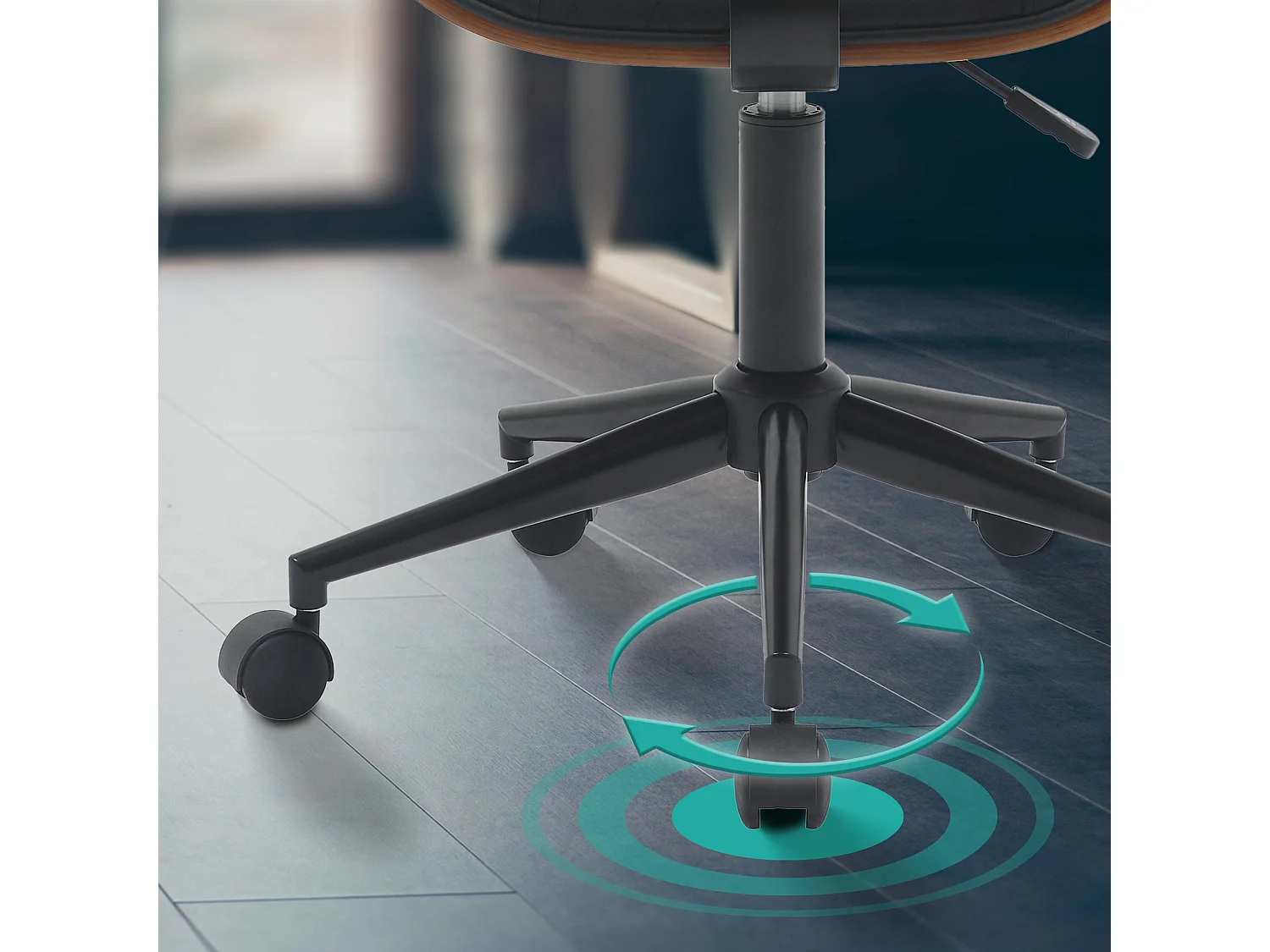 Chaise de bureau - Bois - Noyer / Noir - Plover