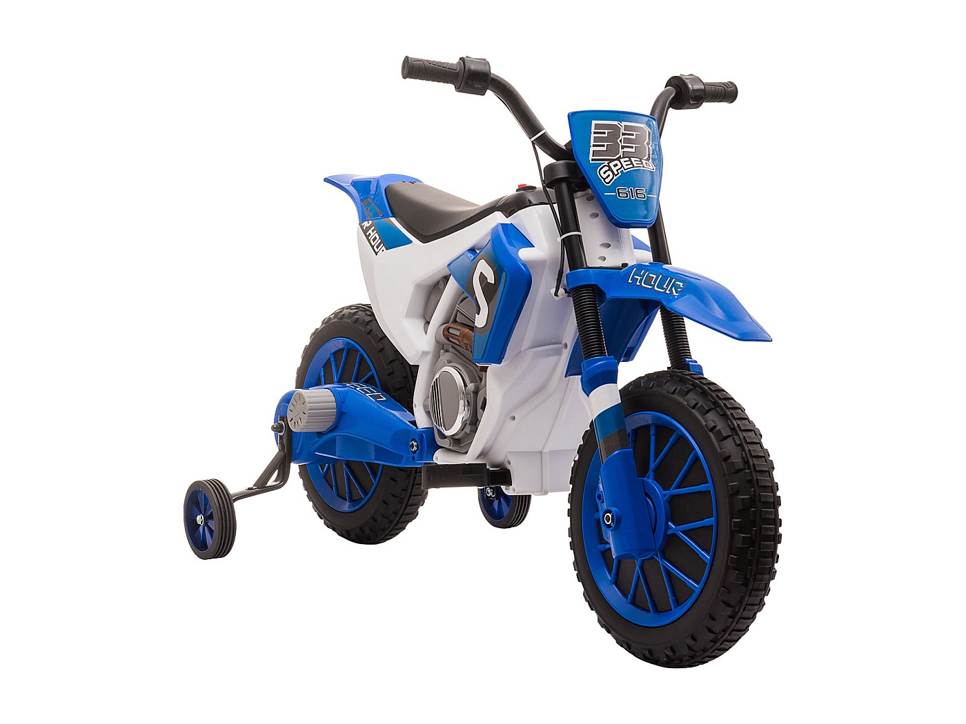 HOMCOM - Moto Cross Électrique Enfant 3-5 Ans - 12V - 3-8 Km/h - Roulettes Amovibles - 106,5x51,5x68 Cm - Rouge