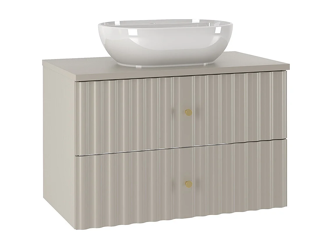 Ensemble meuble simple vasque 80cm et colonne Izae Cachemire