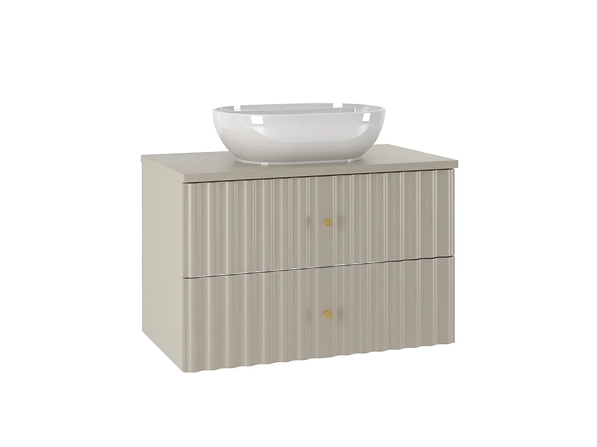 Ensemble meuble simple vasque 80cm et colonne Izae Cachemire
