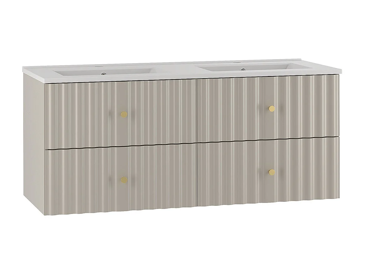 Set di mobili da bagno doppio lavabo Izae cachemire 120cm