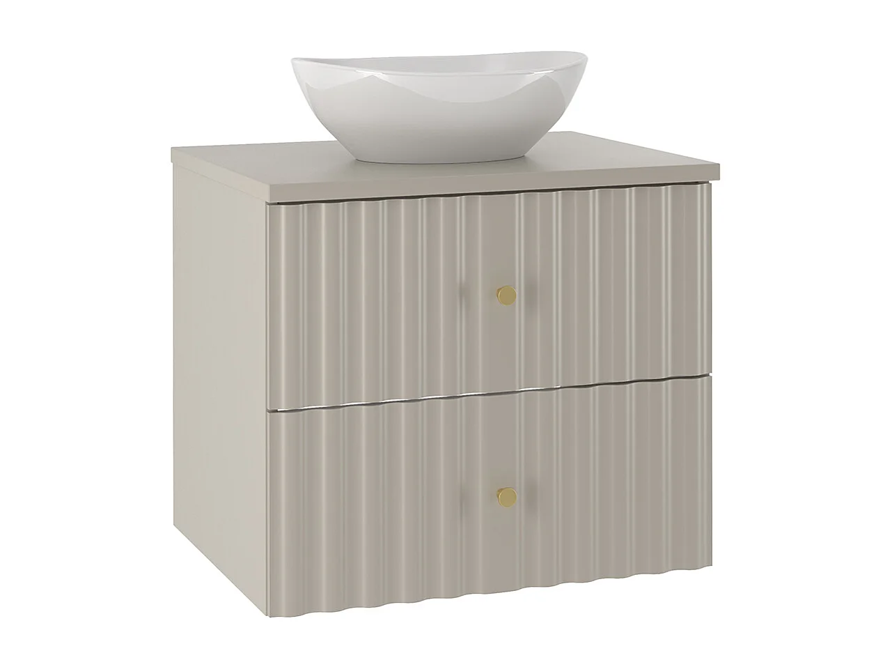 Set aus Einzelwaschtisch 60cm und Säule Izae Cachemire