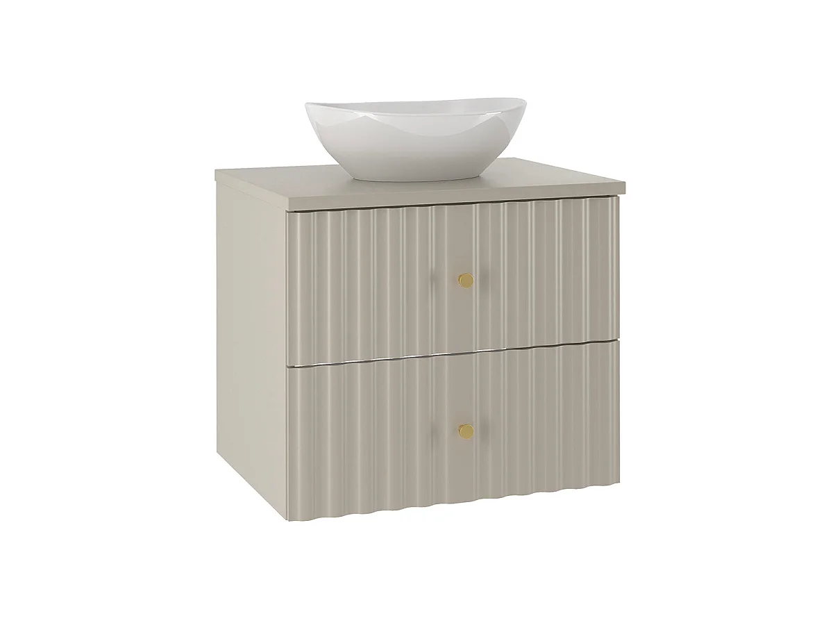Ensemble meuble simple vasque 60cm et colonne Izae Cachemire