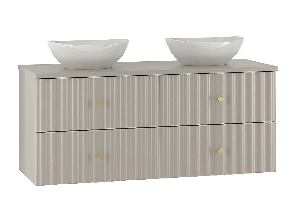 Set aus Doppelwaschtisch 120cm und Säule Izae Cachemire