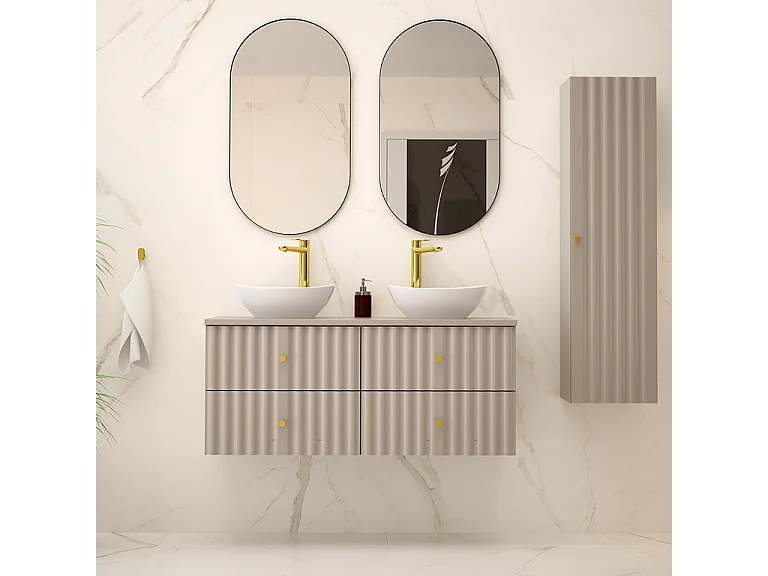 Mobile bagno doppio lavabo Izae cachemire 120cm