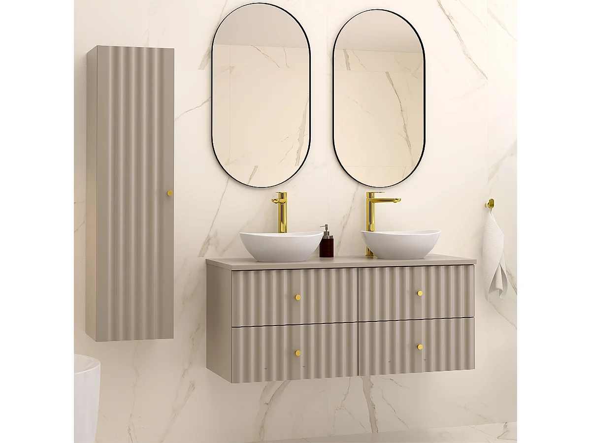 Meuble double vasque 120cm Izae Cachemire