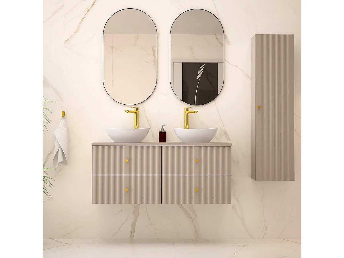 Meuble double vasque 120cm Izae Cachemire
