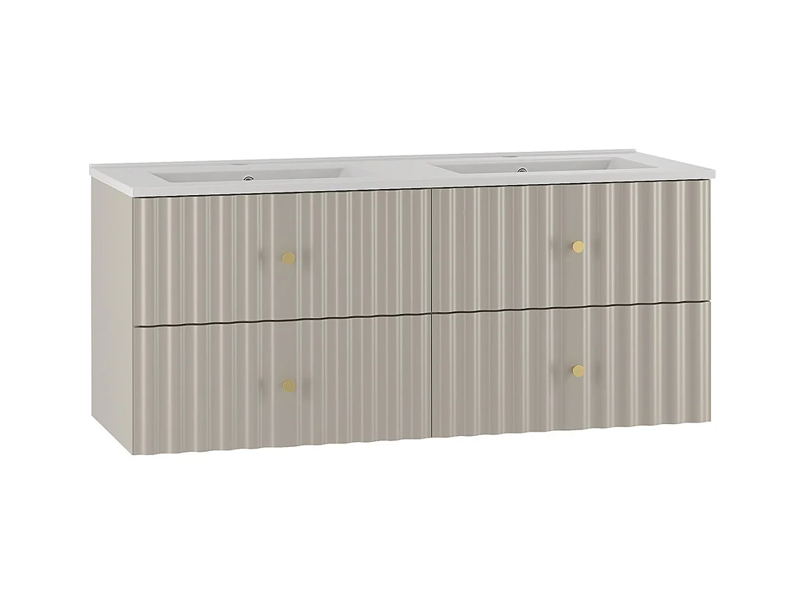 Meuble double vasque encastrée 120cm Izae Cachemire