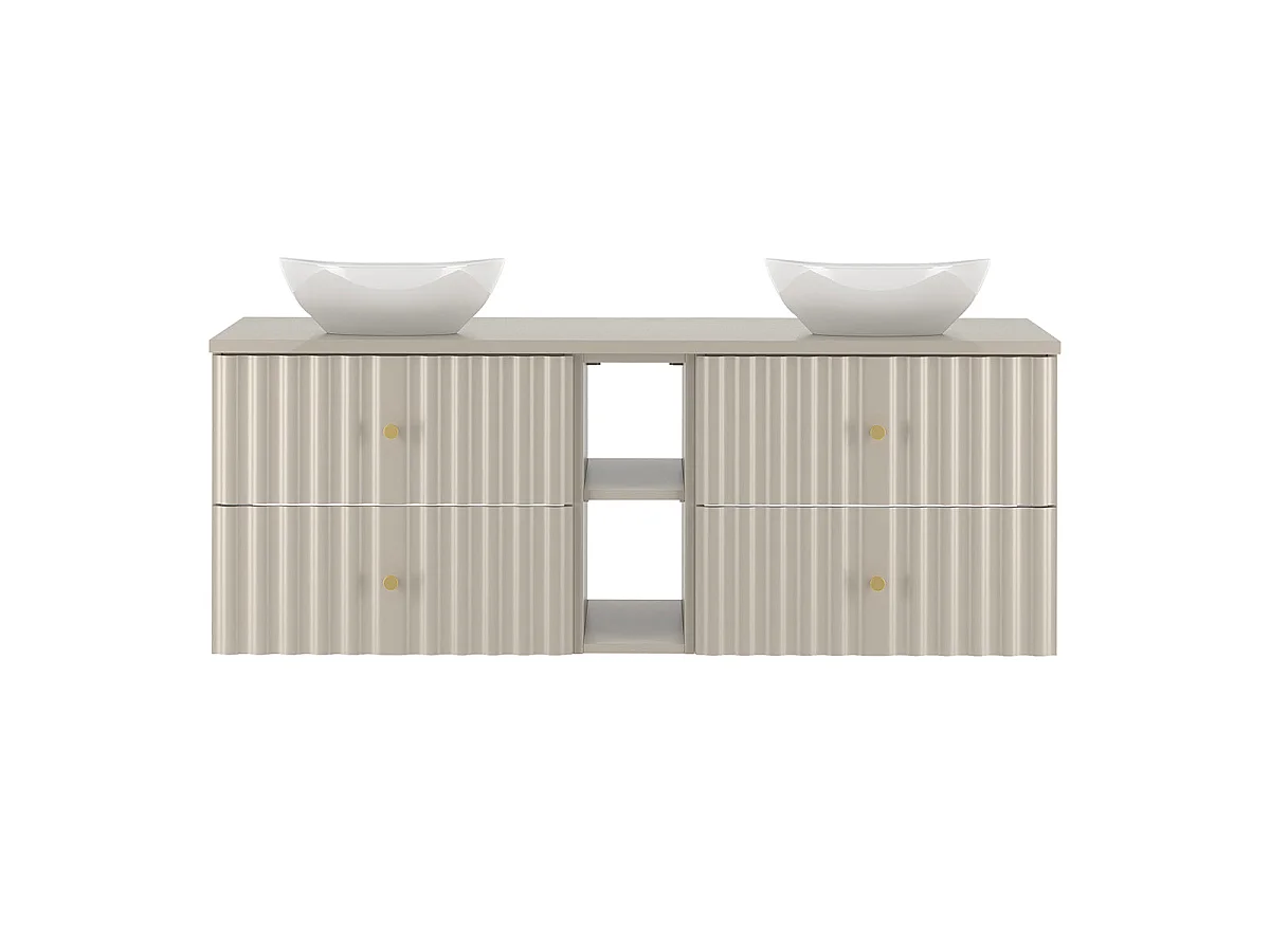 Mobile bagno doppio lavabo Izae cachemire 140cm