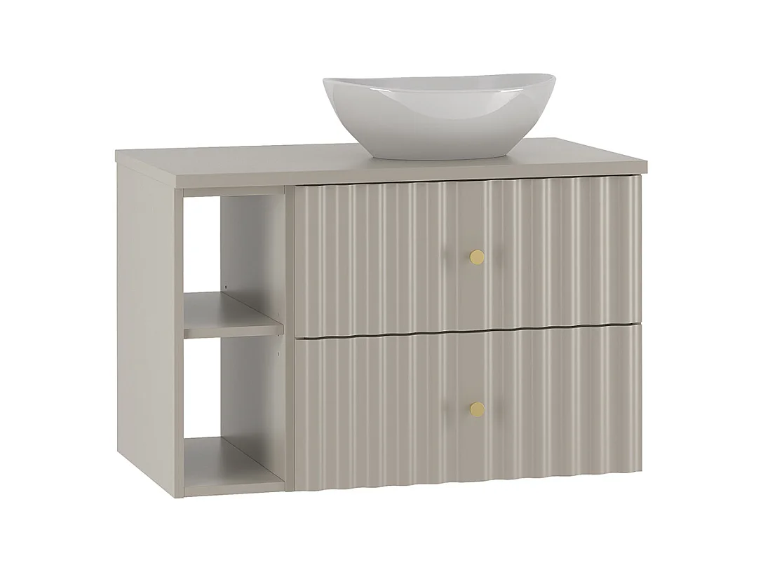 Meuble simple vasque 80cm 2 niches Izae Cachemire