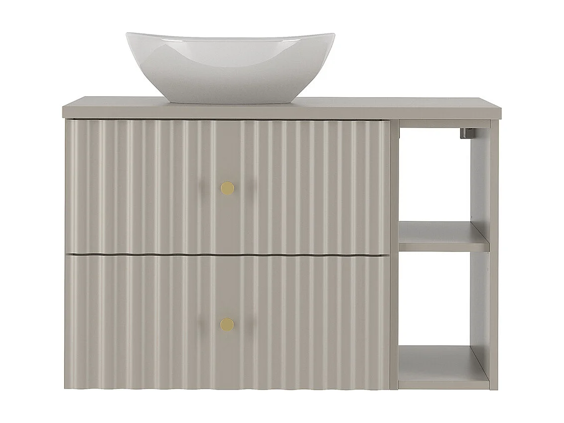 Meuble simple vasque 80cm 2 niches Izae Cachemire