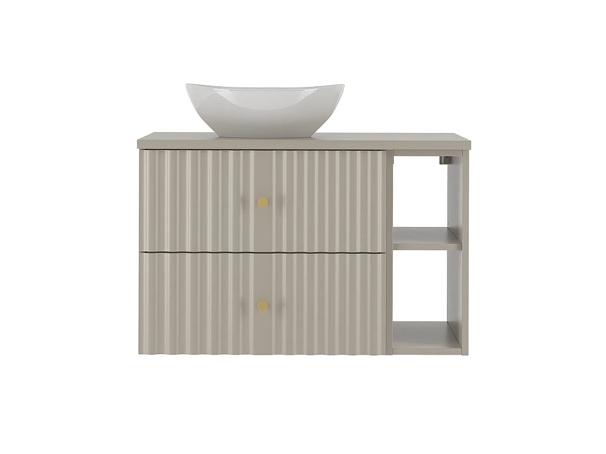 Meuble simple vasque 80cm 2 niches Izae Cachemire