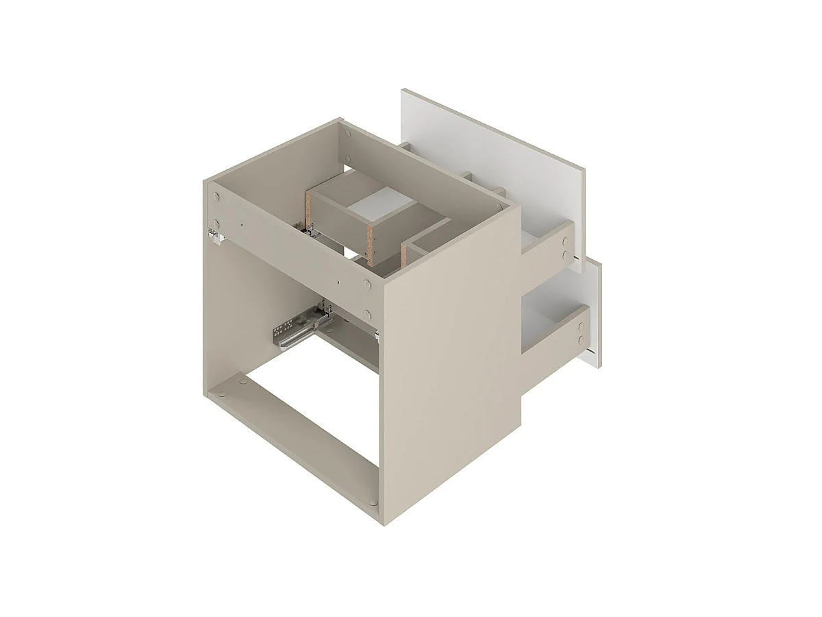 Meuble simple vasque 80cm 2 niches Izae Cachemire