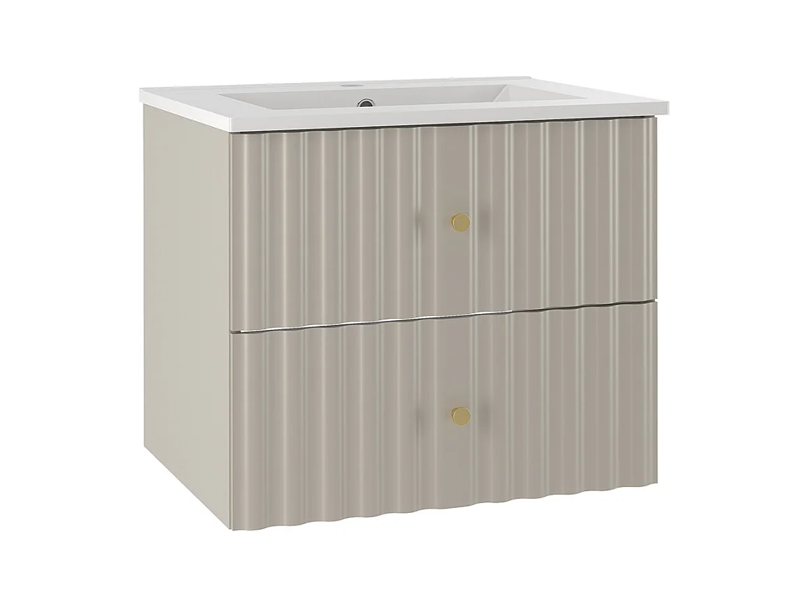 Meuble simple vasque encastrée 60cm Izae Cachemire