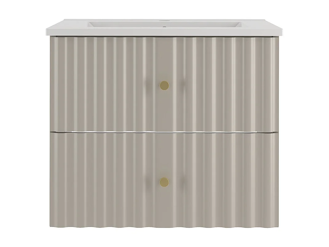 Meuble simple vasque encastrée 60cm Izae Cachemire