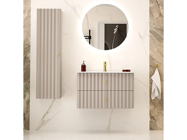 Mobile bagno con lavabo Izae cachemire 80cm