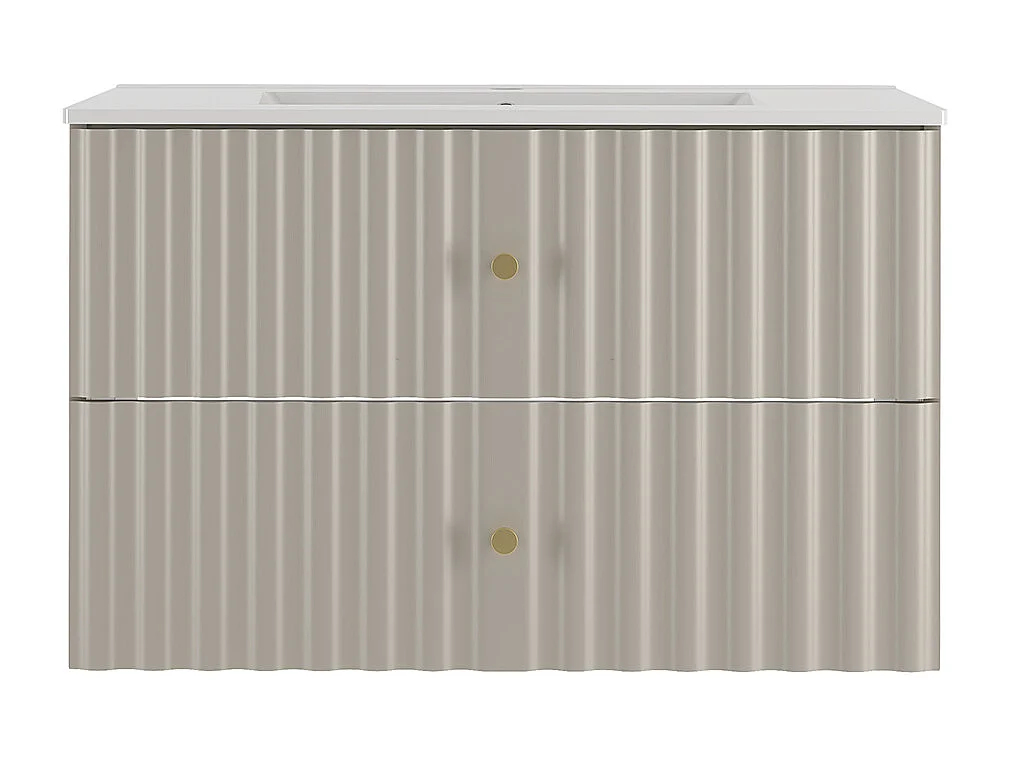 Meuble simple vasque encastrée 80cm Izae Cachemire
