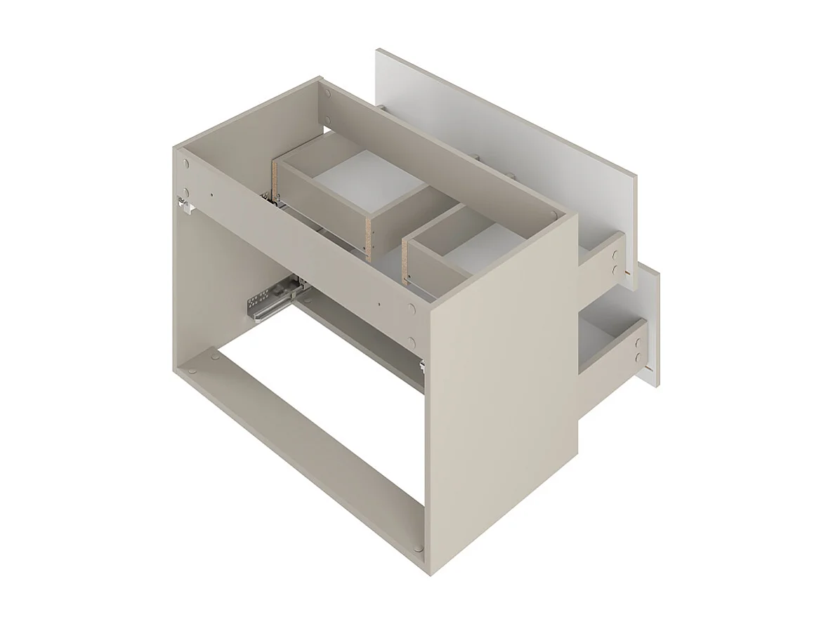 Meuble simple vasque encastrée 80cm Izae Cachemire