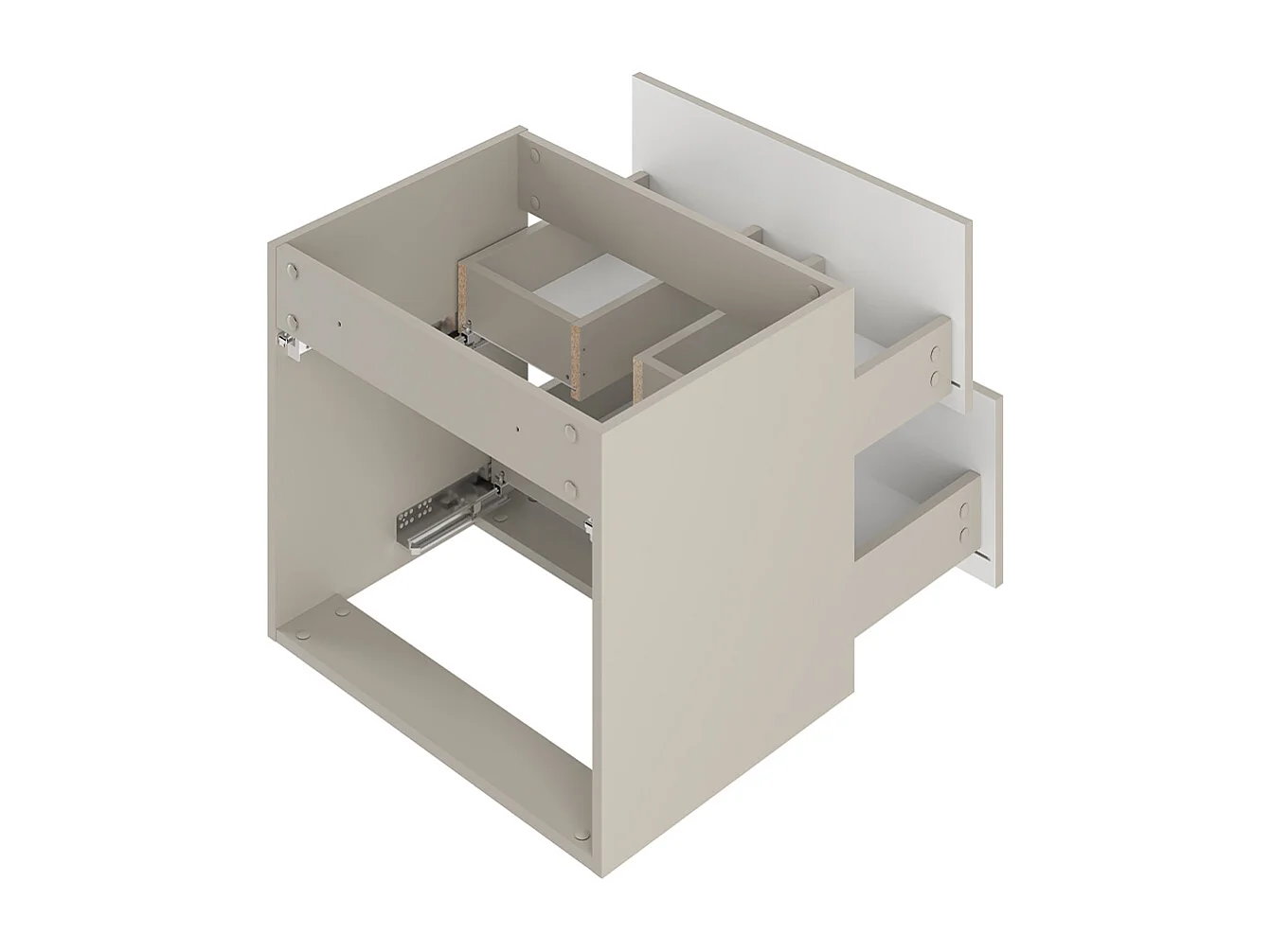 Wastafelonderbouw 140cm 2 nissen badmeubel Izae Cachemire
