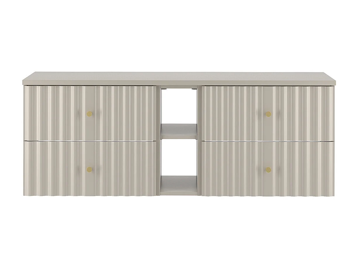 Under basin unit 140cm 2 niches vanity top Izae Cachemire