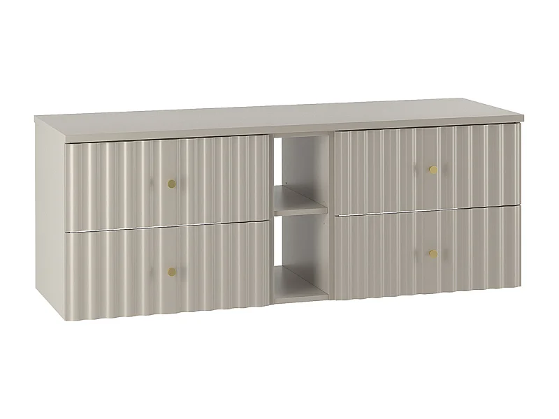 Meuble sous-vasque 140cm 2 niches plan de toilette Izae Cachemire