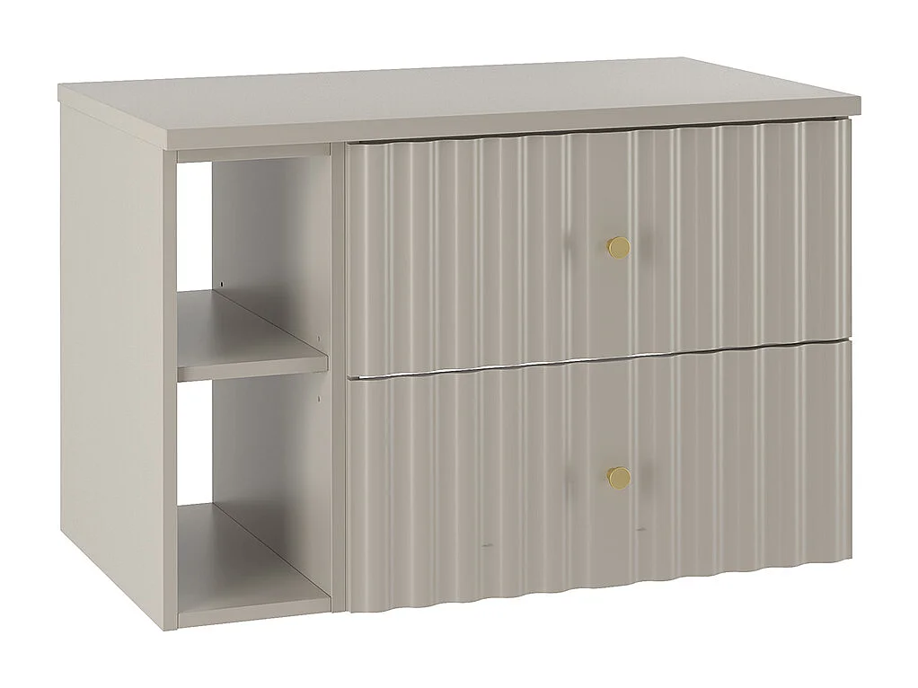 Meuble sous-vasque 80cm 2 niches plan de toilette Izae Cachemire