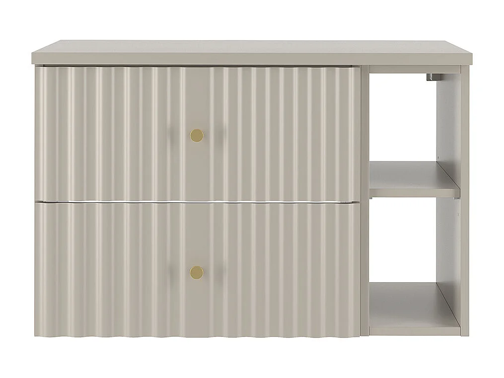 Meuble sous-vasque 80cm 2 niches plan de toilette Izae Cachemire